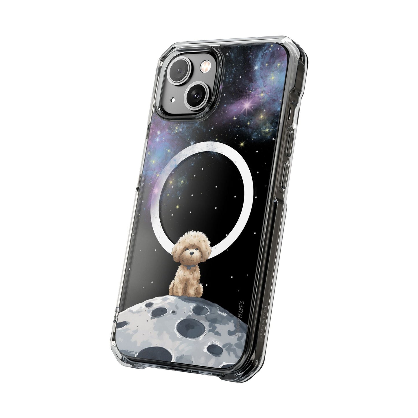 Pookie the Poodle in Space - Magnetic Clear Case for iPhone Models by Starry Fluff