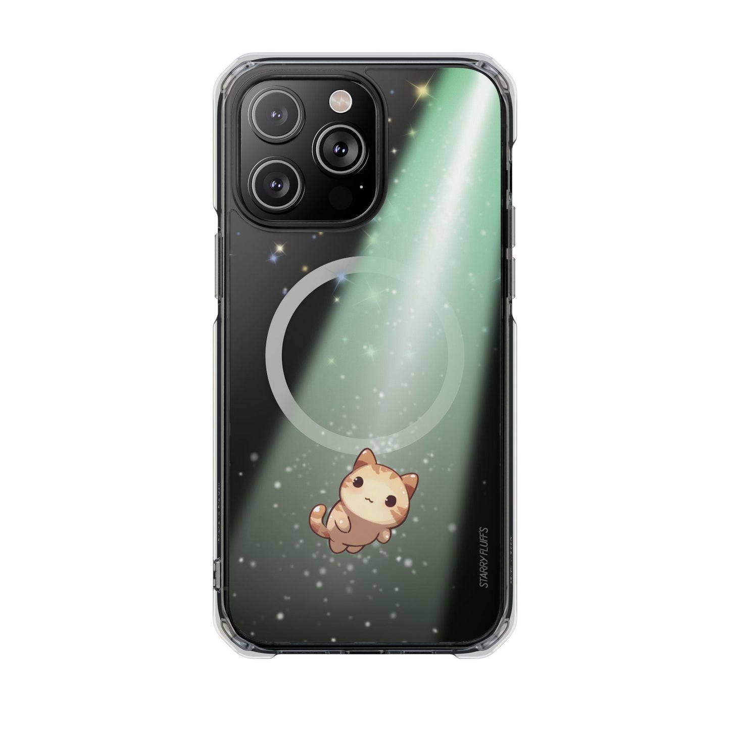 Cosmic Cat Magnetic Clear Case for iPhone by Starry Fluff