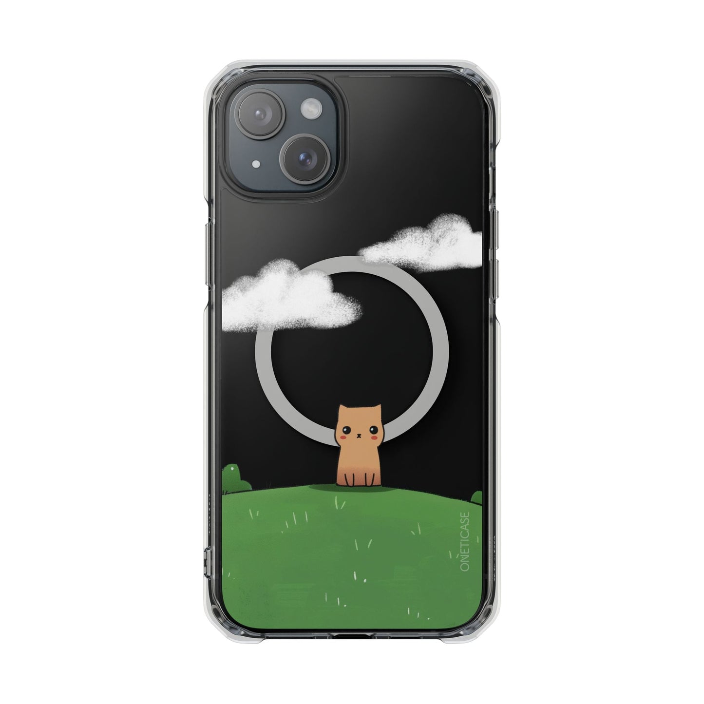 Magnetic Clear iPhone Case with Cat Design for Outdoor Enthusiasts