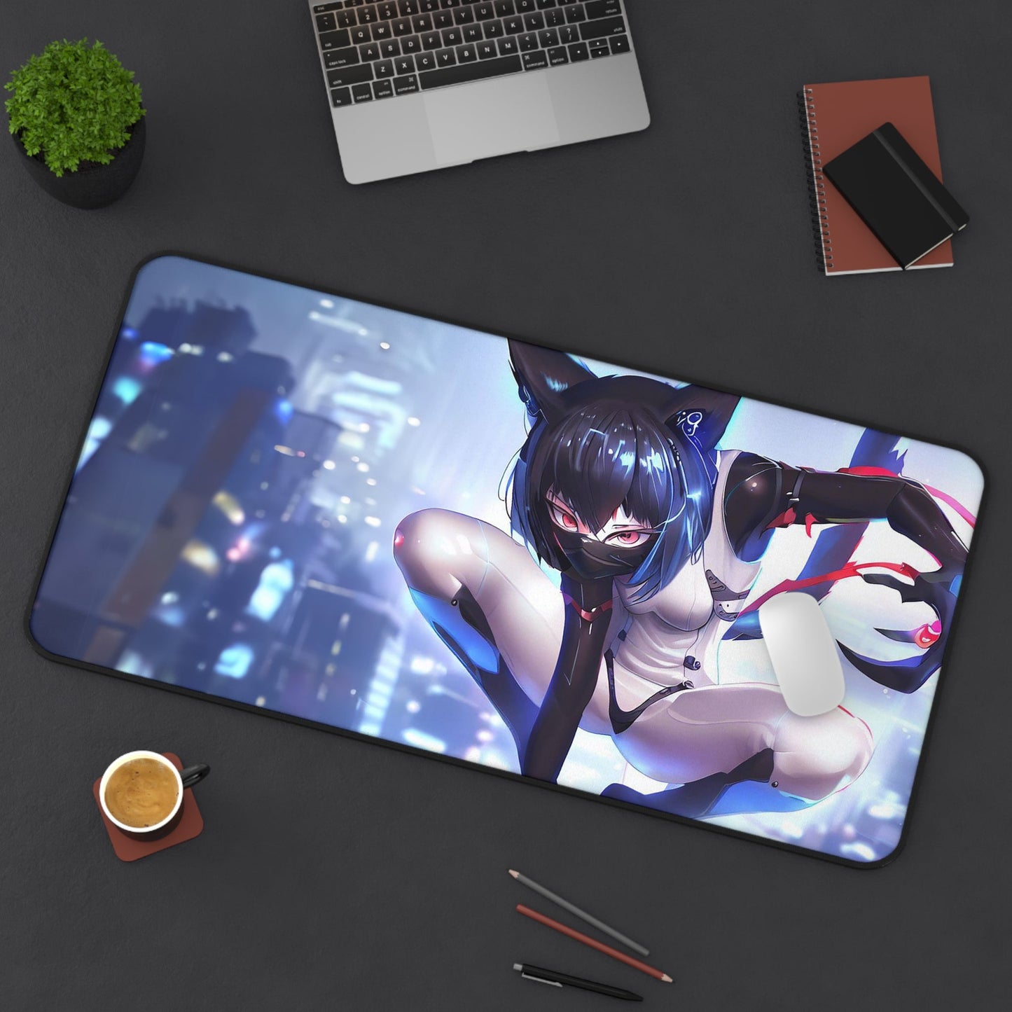 Large Mouse Pad for Cybernetic Feline Enthusiasts