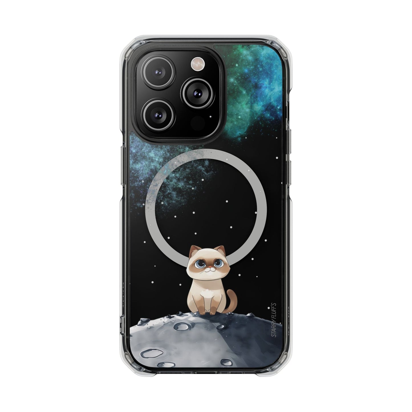Spacey Siamese - Nebula Magnetic Clear Case for iPhone Models