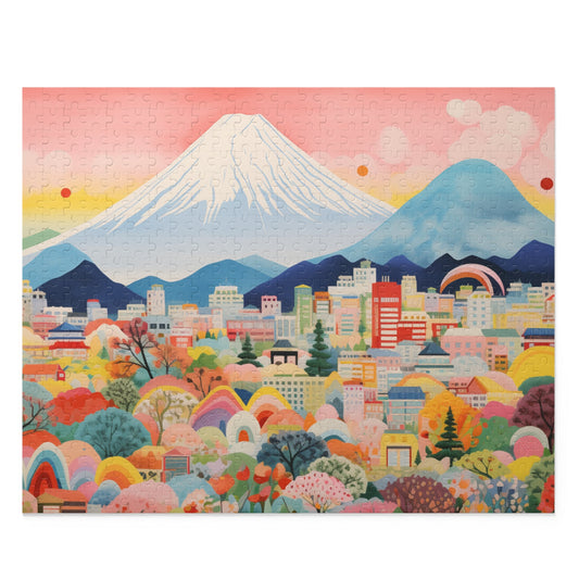 500-Piece Jigsaw Puzzle Featuring the Skyline of Mount Fuji
