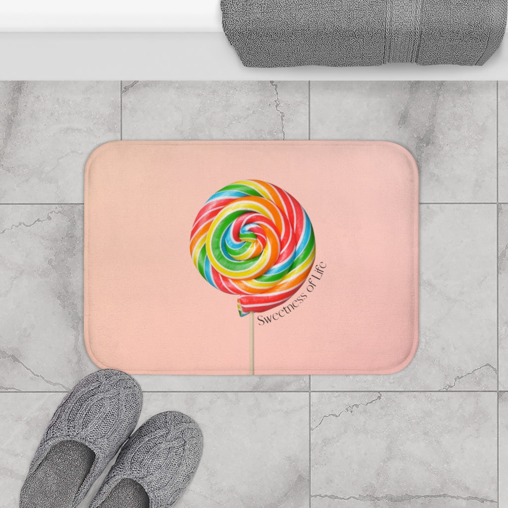 Life's Sweetness Lollipop Message Bath Mat