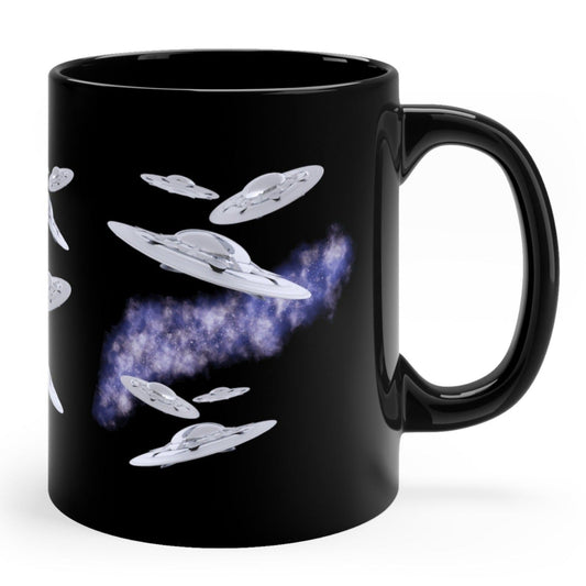Black Flying Saucer Coffee Tea Mug
