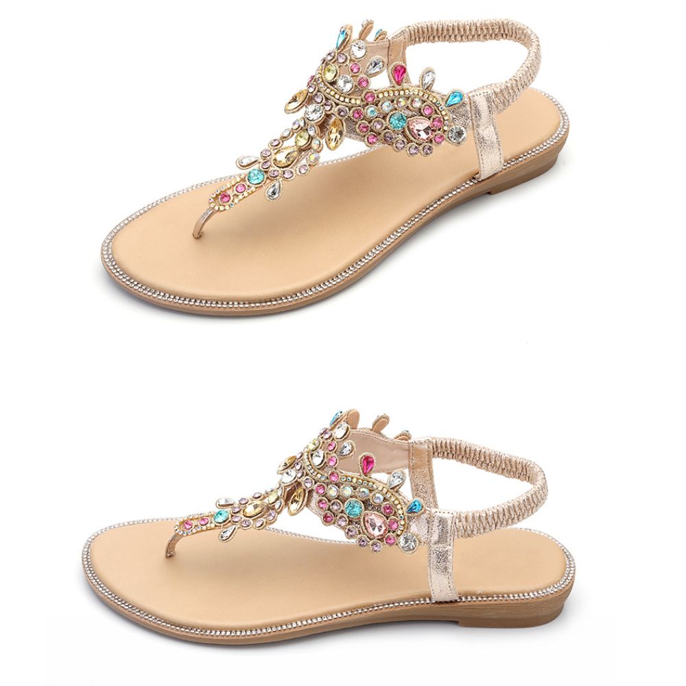 Gladiator Sandals with Rhinestone Embellishments