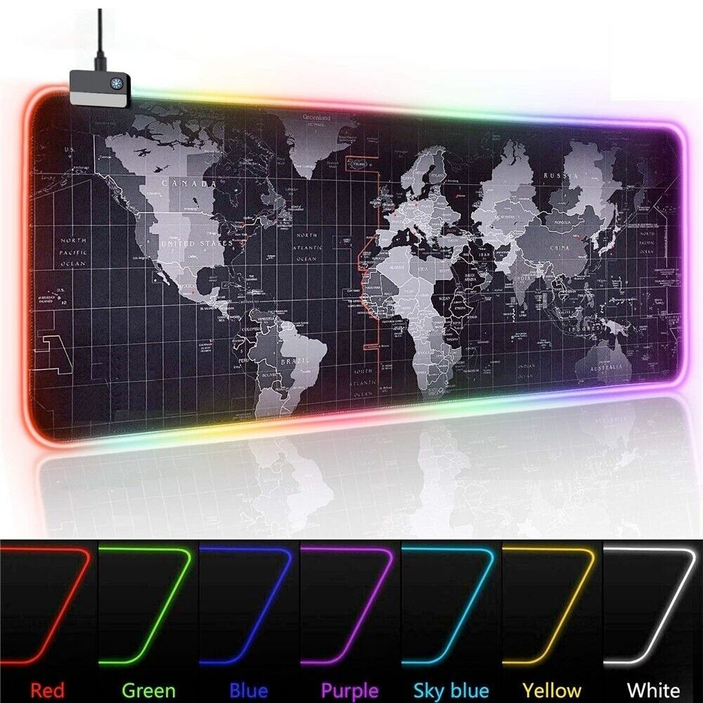Map of the World Dragon RGB Gaming Mousepad