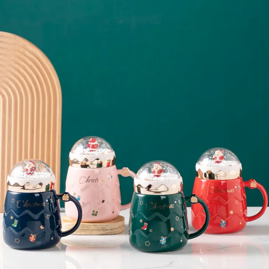 Festive Mug with Cover for Hot Drinks