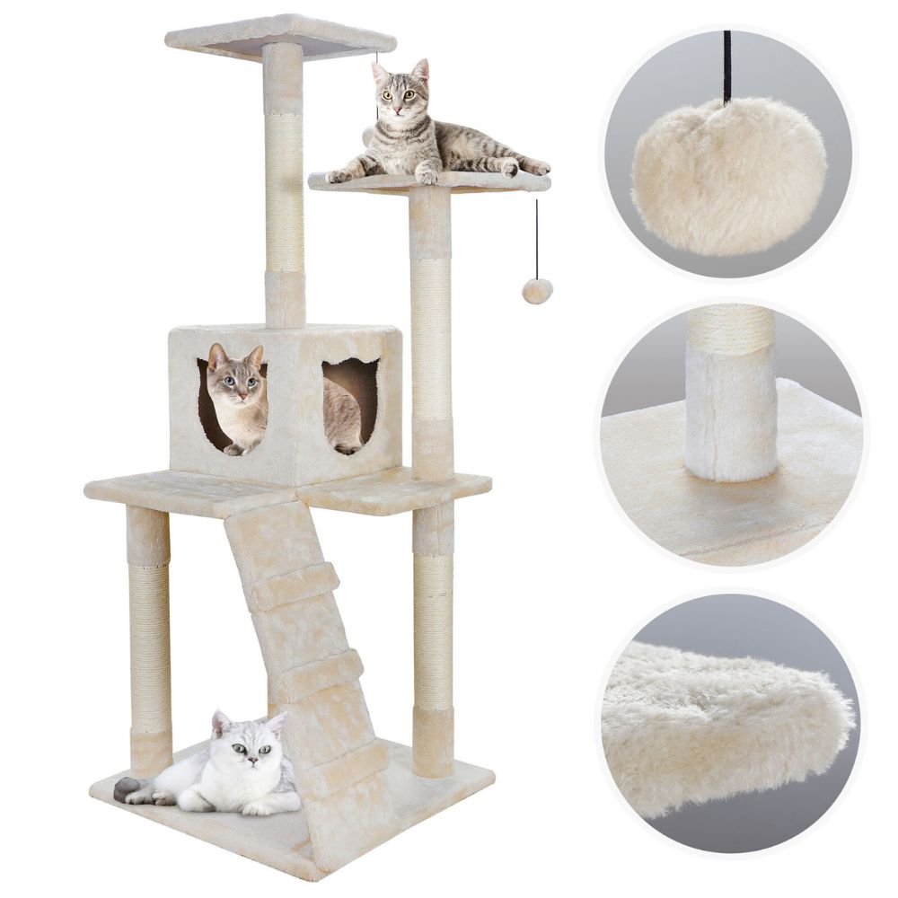 Scratching Post Cat Tree with Climbing Steps