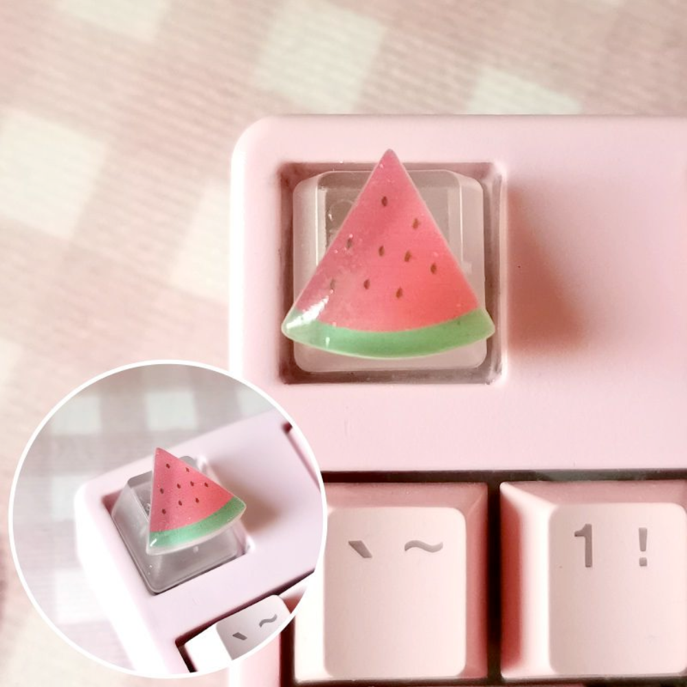 Translucent Keyboard Keycap Set - 6 Pieces for Gaming with Fruit Design