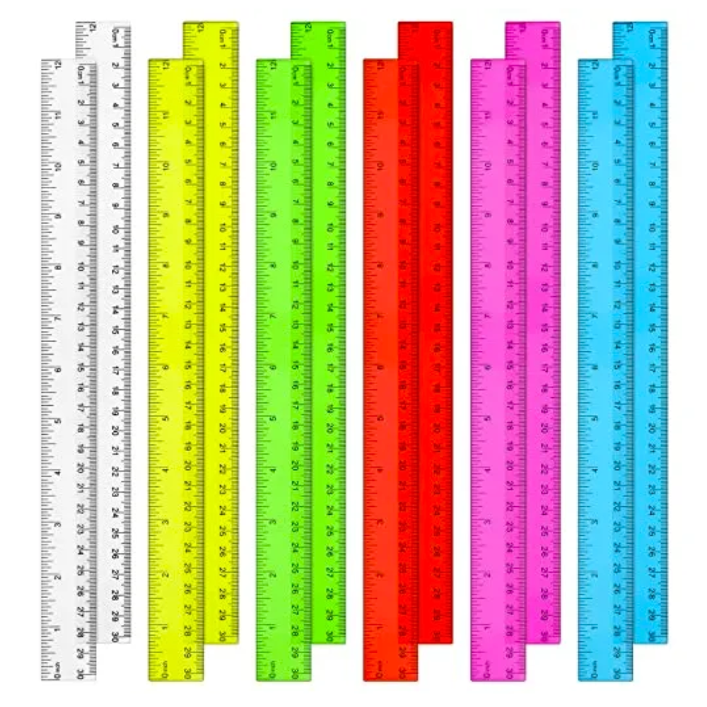 12-Inch Plastic Rulers - 288 Units: Lively See-Through Translucent Design