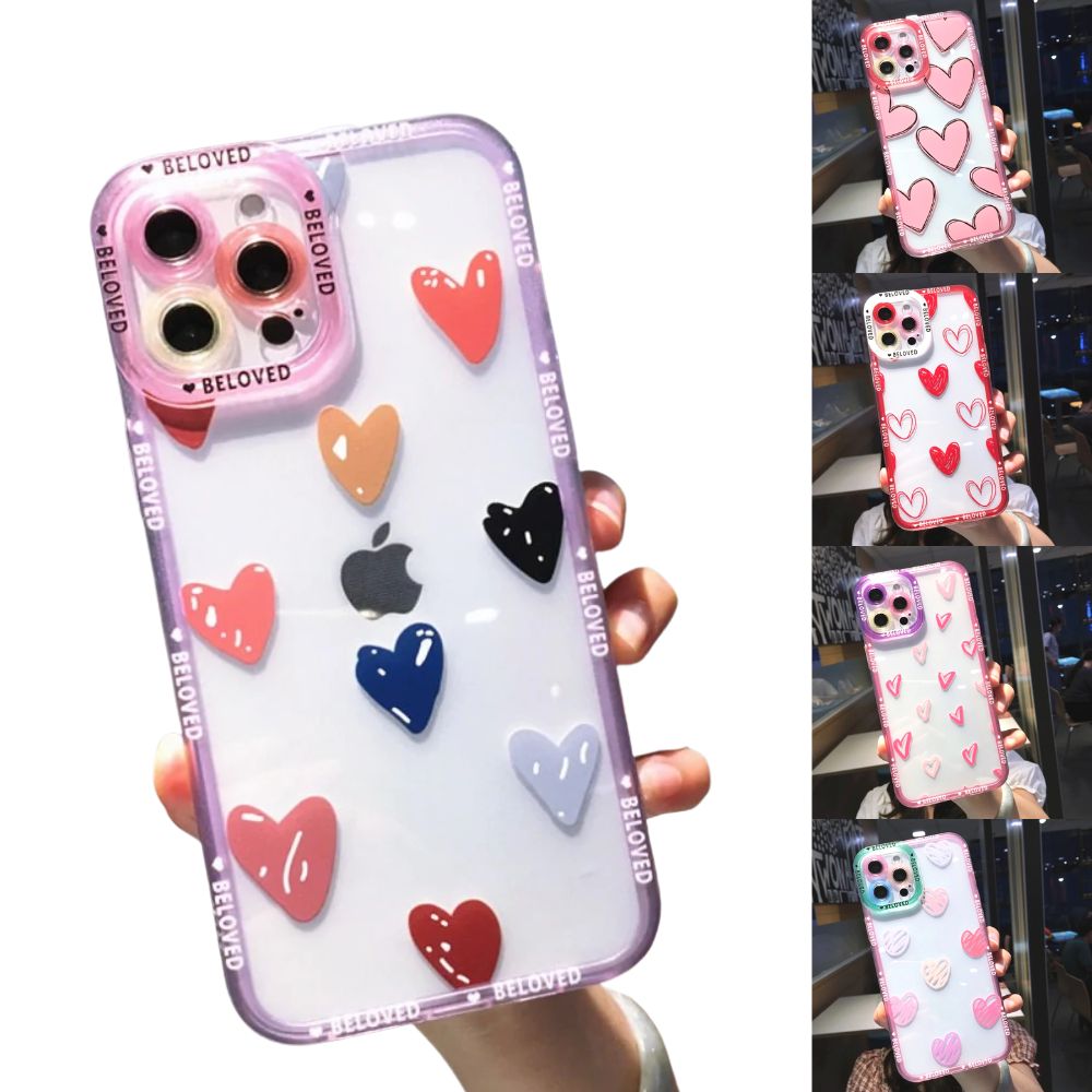 Clear & Stylish iPhone Case with Heart Design