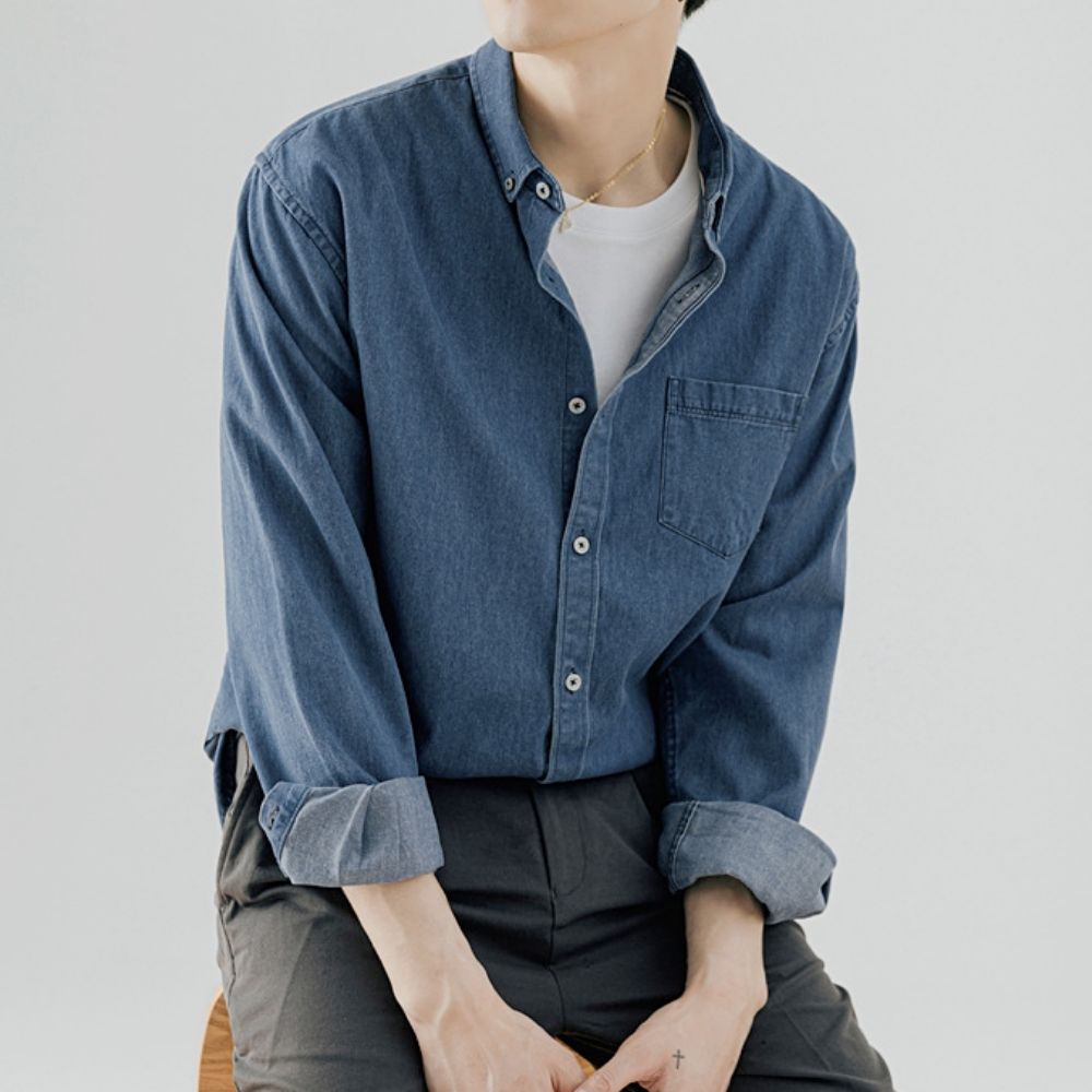 Relaxed Fit Men's Denim Top