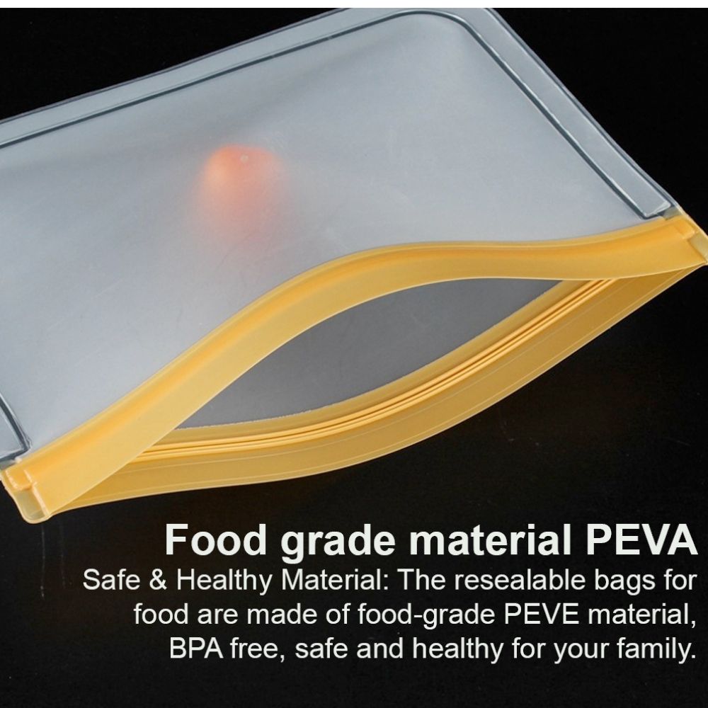 Reusable Leak Proof Food Storage Zip Bags - 10 Piece Pack: Environmentally Conscious and Sustainable Choice for Storing Your Food