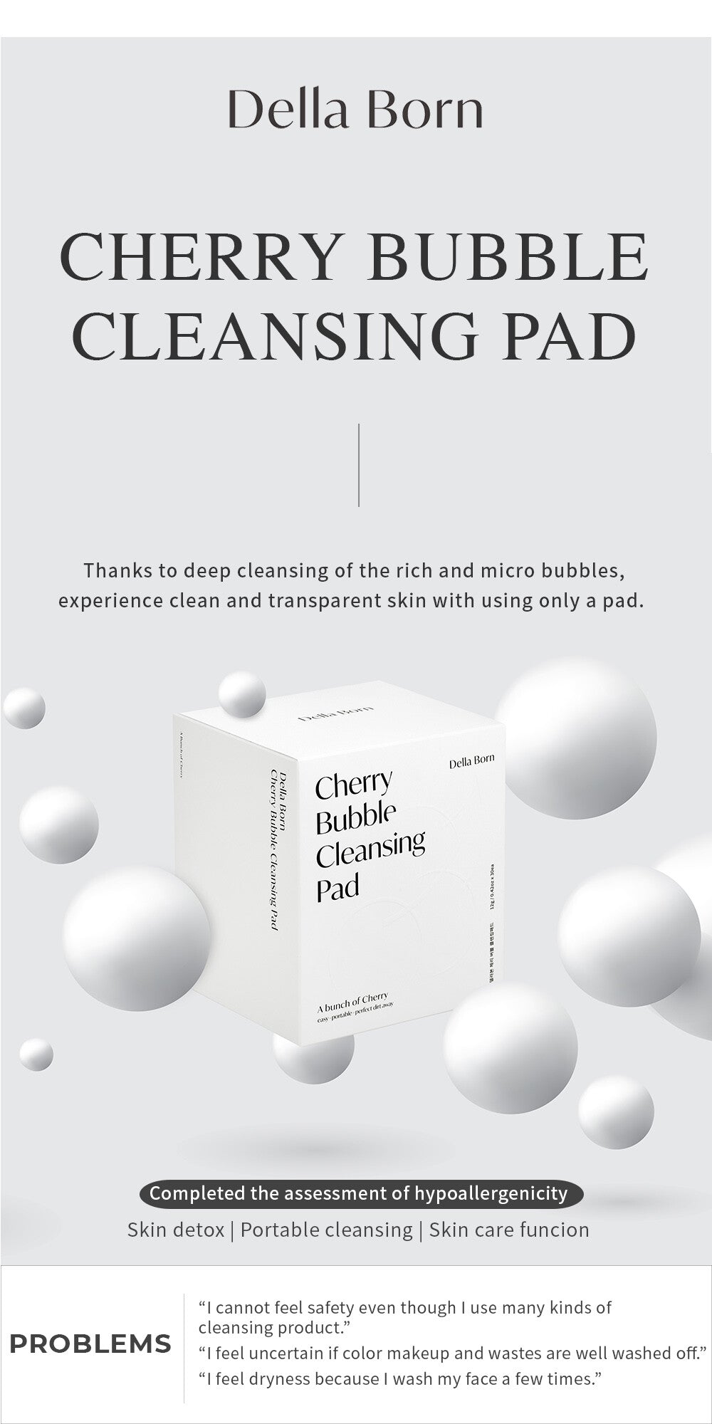 Korean Della Blossom Bubble Facial Cleansing Pads