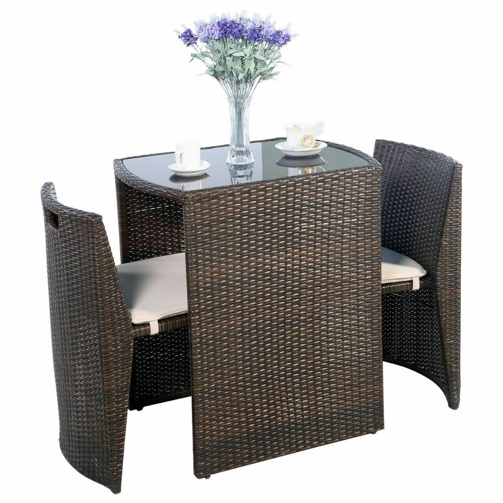 3 Piece Wicker Outdoor Patio Furniture Set