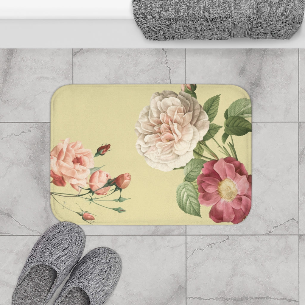 Floral Print Bath Mat - A Romantic Touch for Your Home
