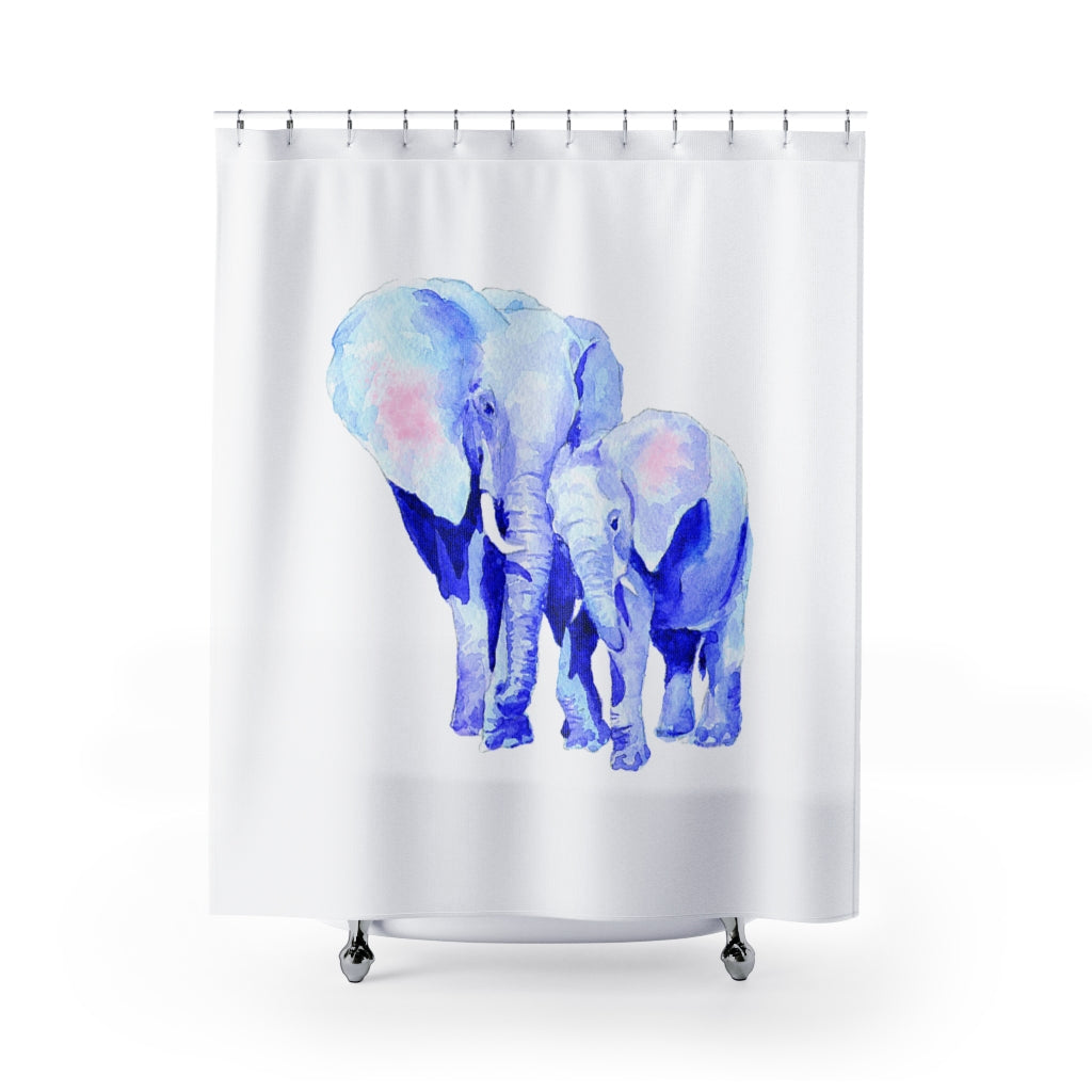Elephant Shower Curtains for a Fortunate Mother and Baby Home Decor