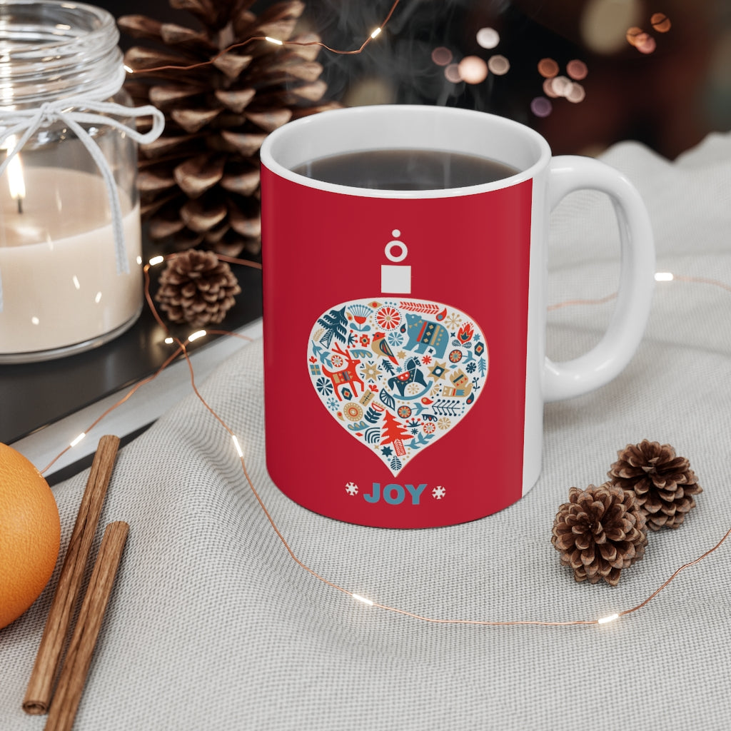 Ceramic 11oz Mug for a Festive Holiday Ornament