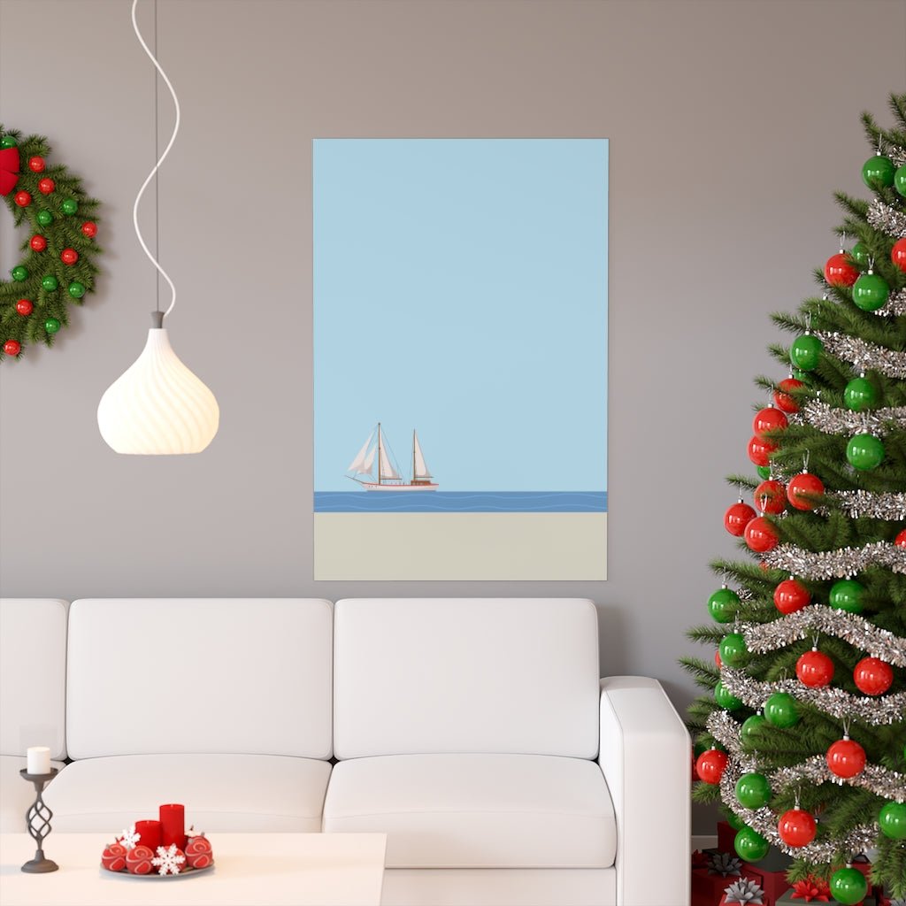 Ocean Sailing Boat Art Print