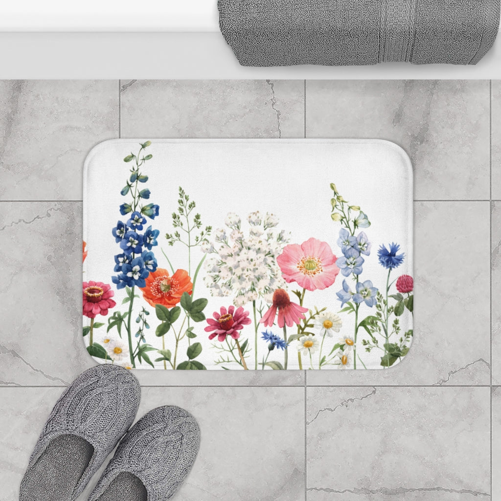 Floral Garden Bath Mat: Decorative Rug for Springtime