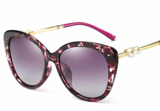 Pearl-Embellished Marble Sunglasses for Women