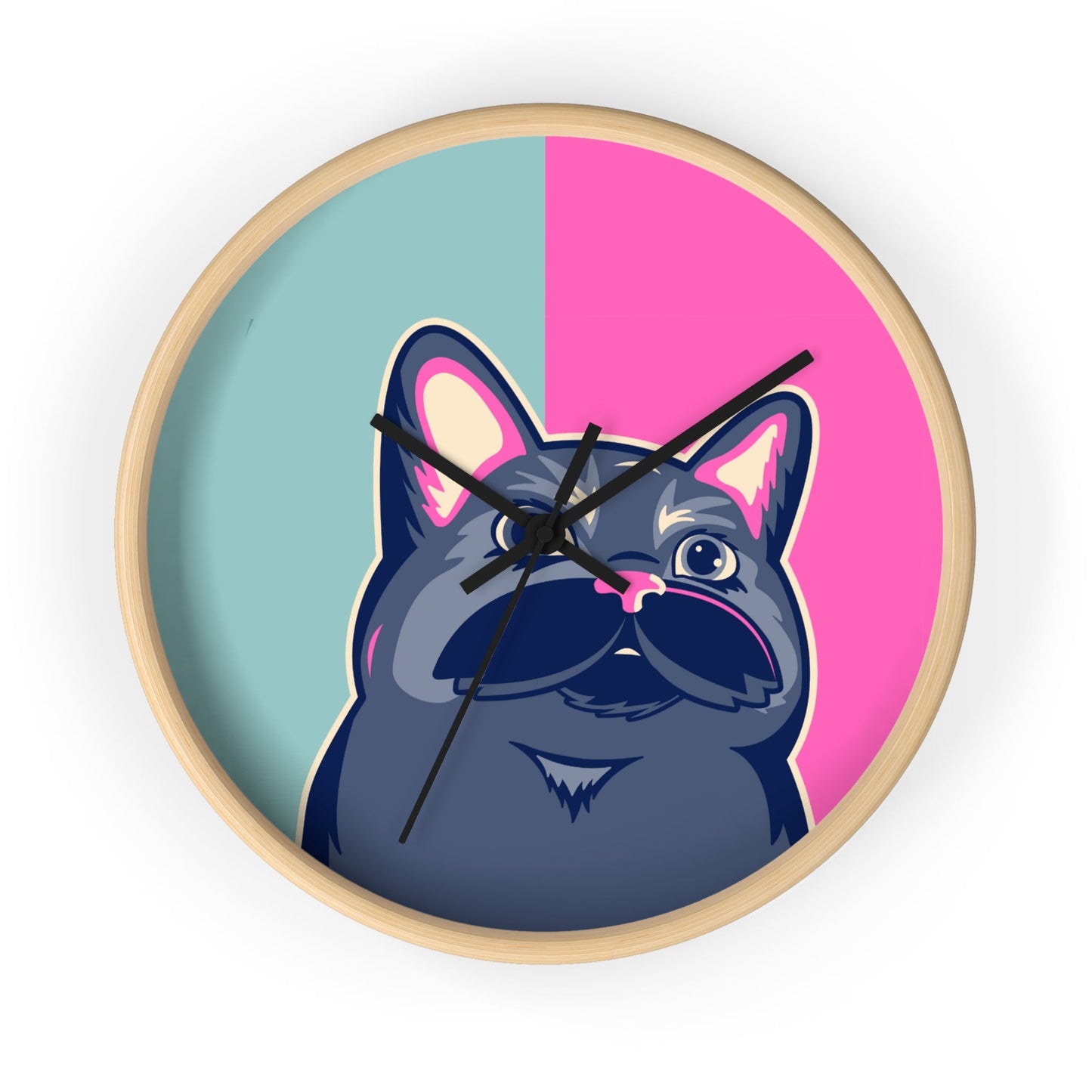 Colorful Cat Cutout Wall Clock