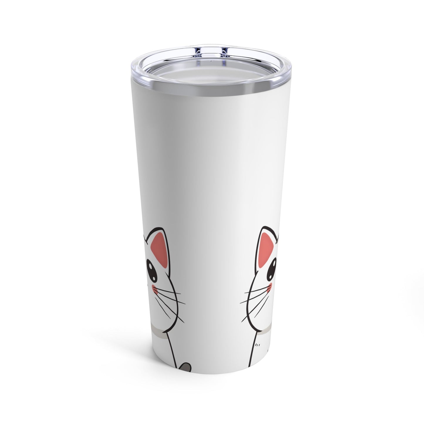 20oz White Tabby Kitty Tumbler