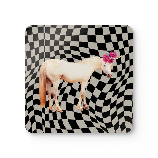 Retro Cosmic Unicorn Coaster Set - 4 Piece