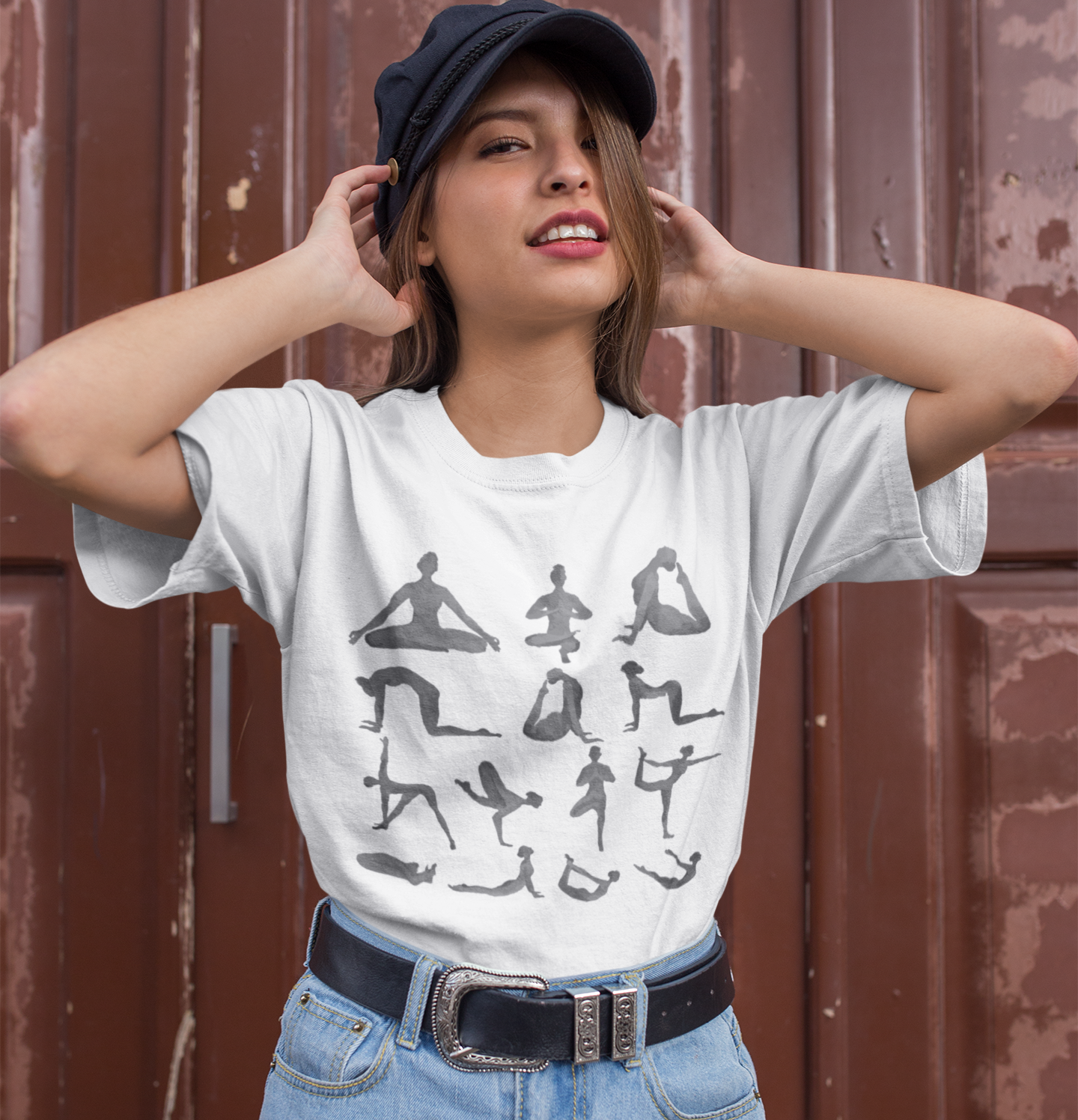 Black T-Shirt with Yoga Retreat Design