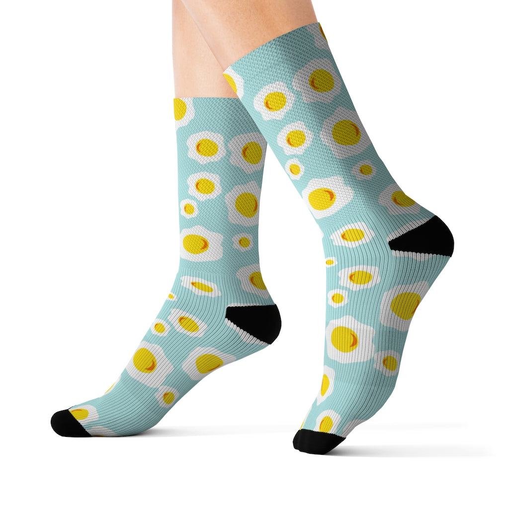 Humorous Socks with Sunny Side Up Egg Design