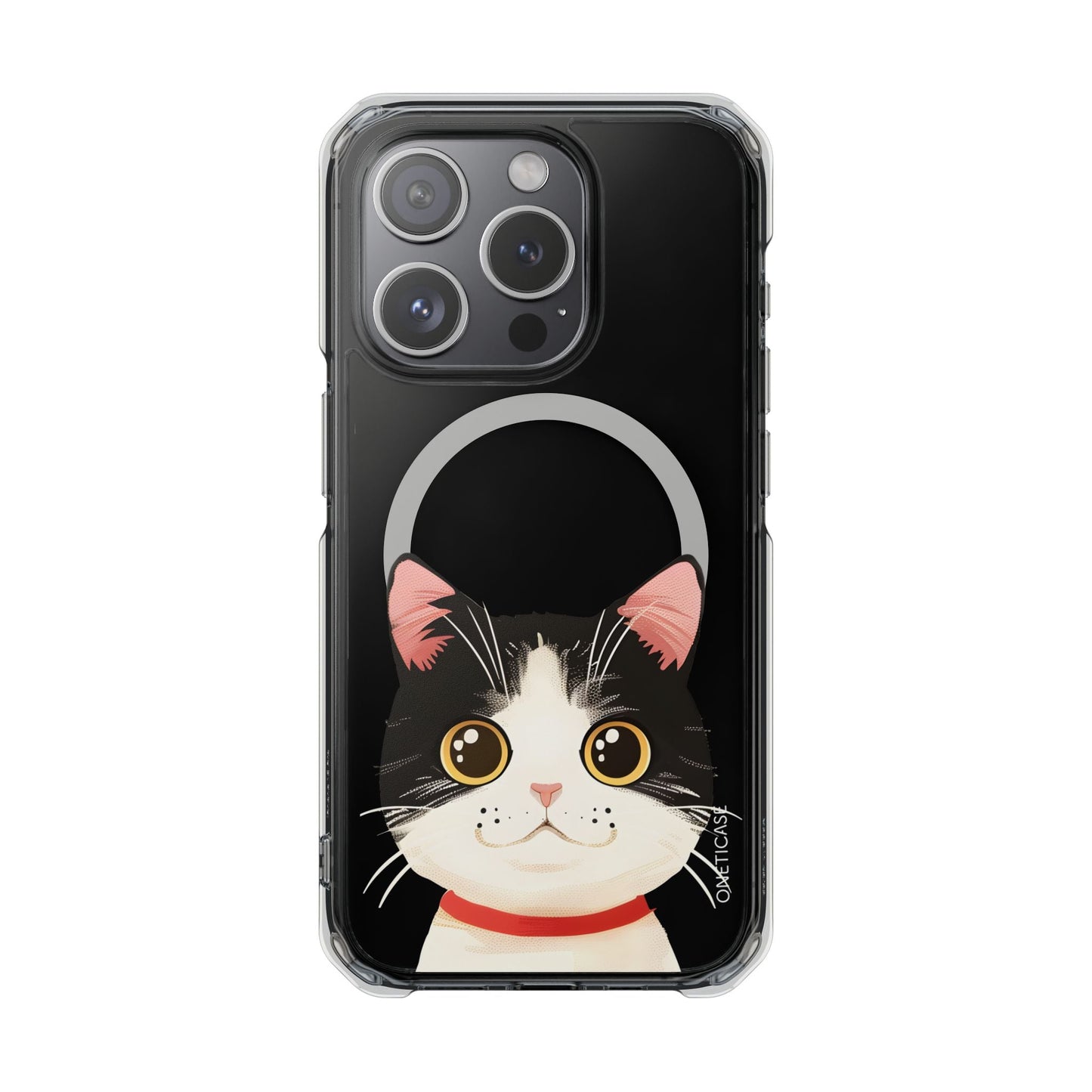 Clear Magnetic Tuxedo Cat Phone Case for iPhone Models