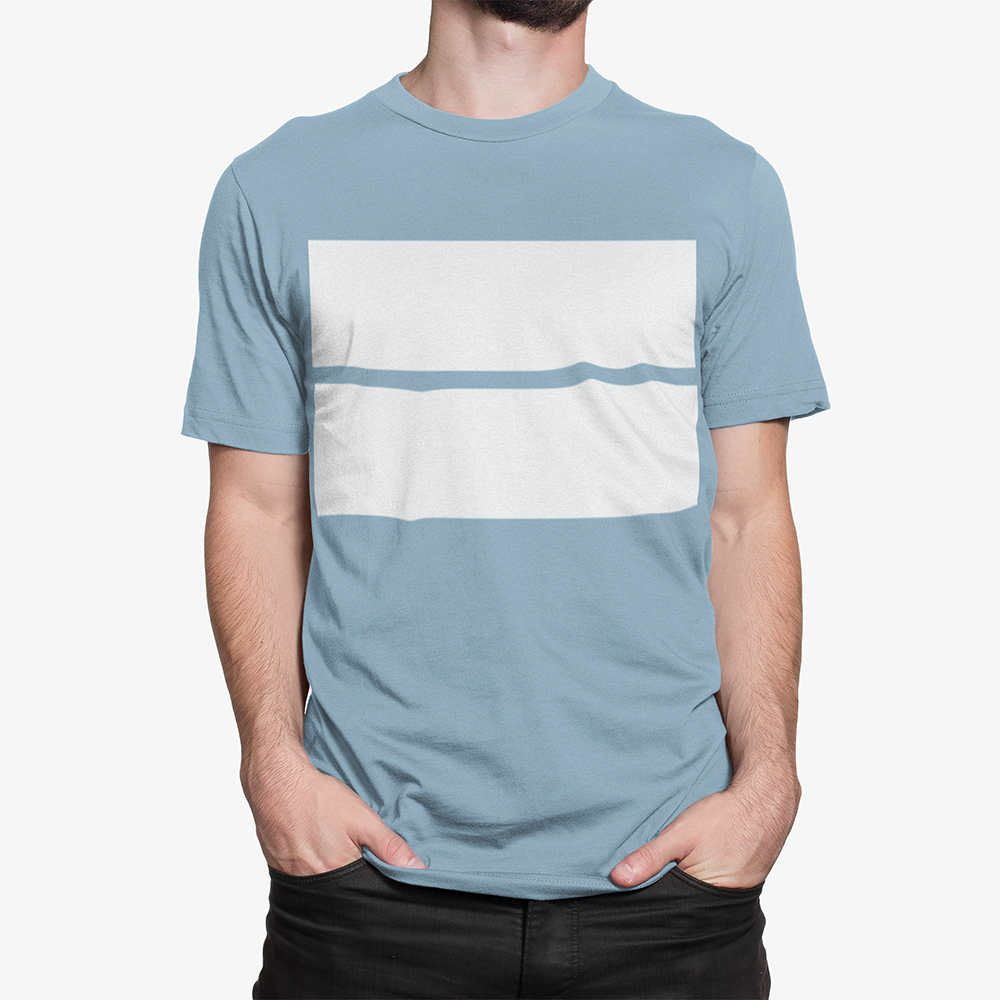 Cotton Tee for Men with Double Color Blocking