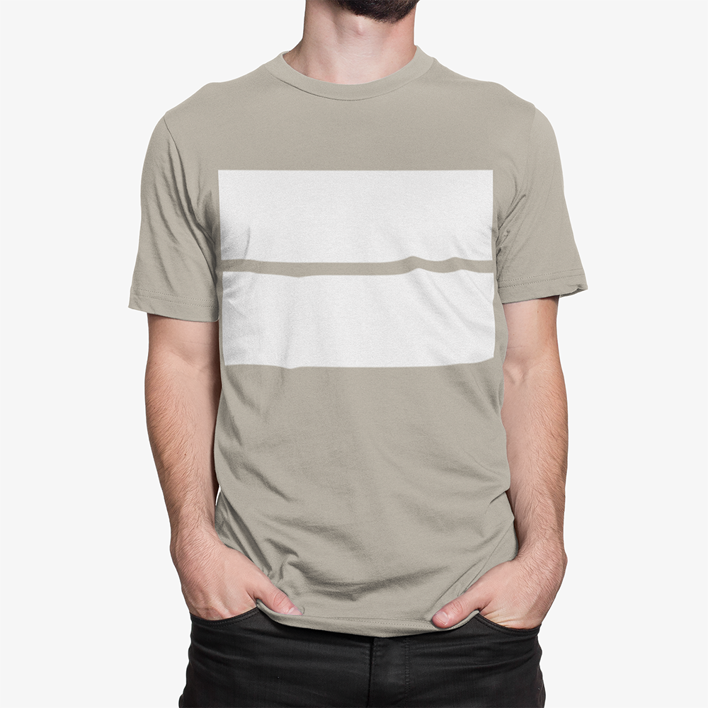 Cotton Tee for Men with Double Color Blocking