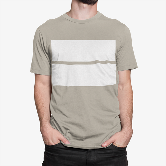 Cotton Tee for Men with Double Color Blocking