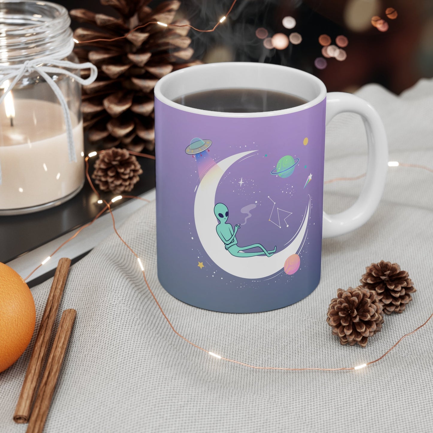 11oz Purple Alien Mug - A Cool and Spooky Drinkware