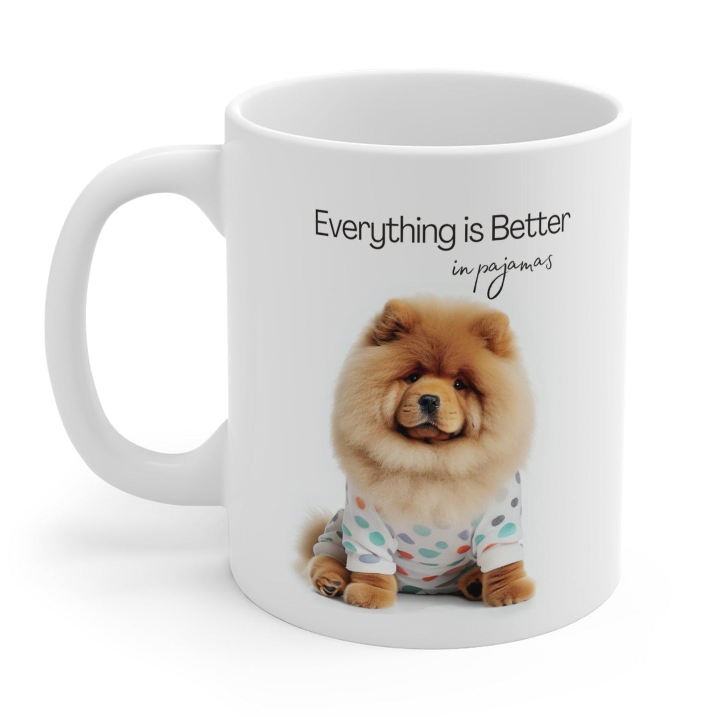 Pajama-Clad Fluffy Chow Chow Mug