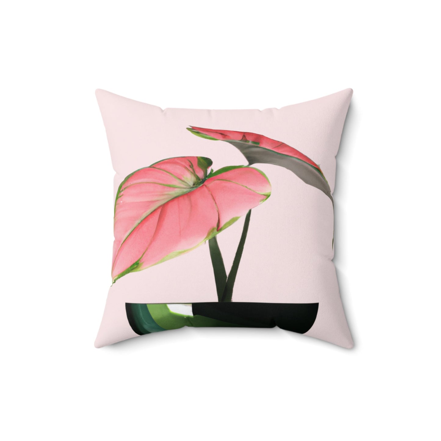 Square Pillow with Philodendron Pink Princess Design - Available in 3 Sizes