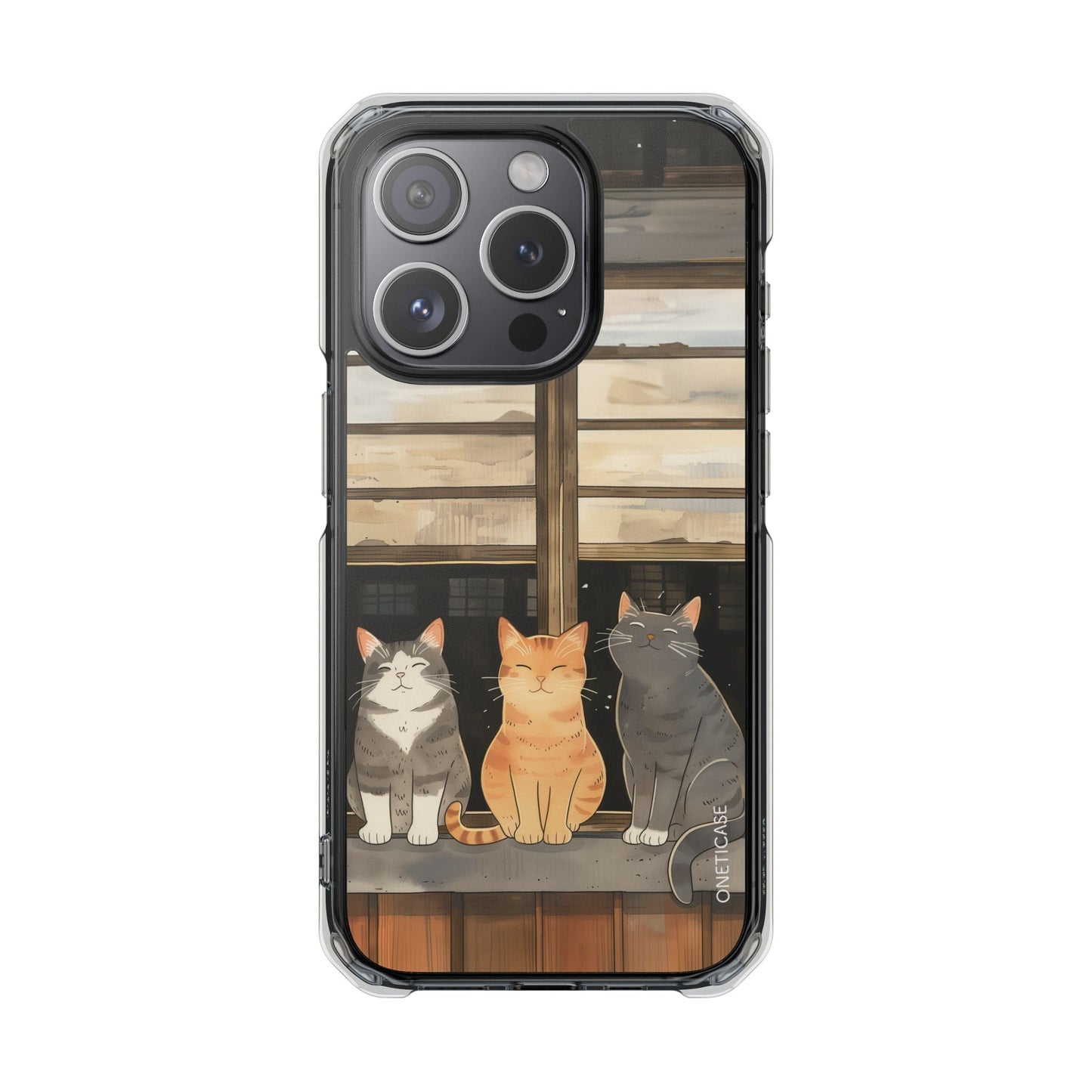 Magnetic Clear Case for iPhone Series - Cat Lovers' Chilling Edition