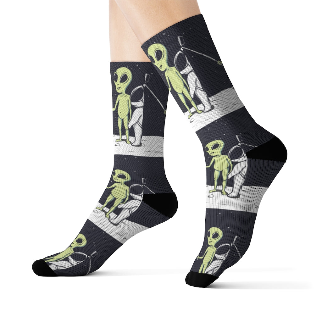 Quirky Extraterrestrial Selfie Socks