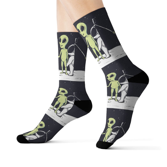 Quirky Extraterrestrial Selfie Socks
