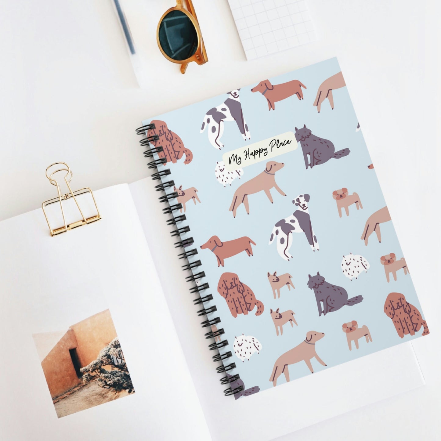 Dog Pattern Spiral Notebook - My Sanctuary for Canine Lovers