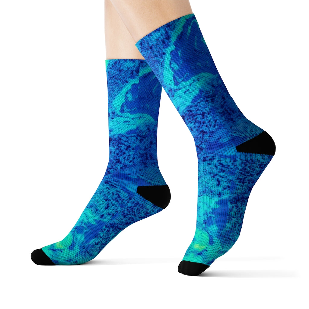Blue Luminous Quirky Socks