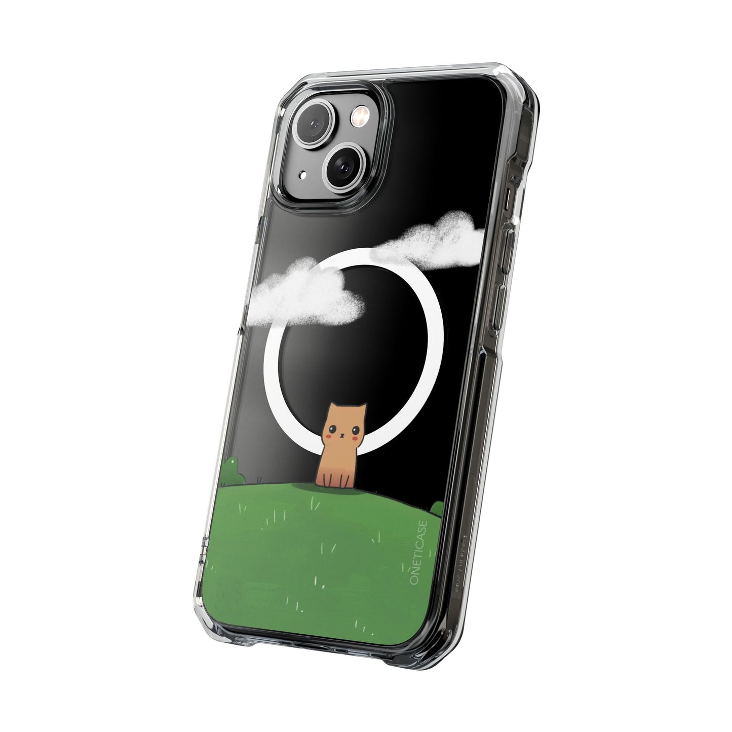 Magnetic Clear iPhone Case with Cat Design for Outdoor Enthusiasts