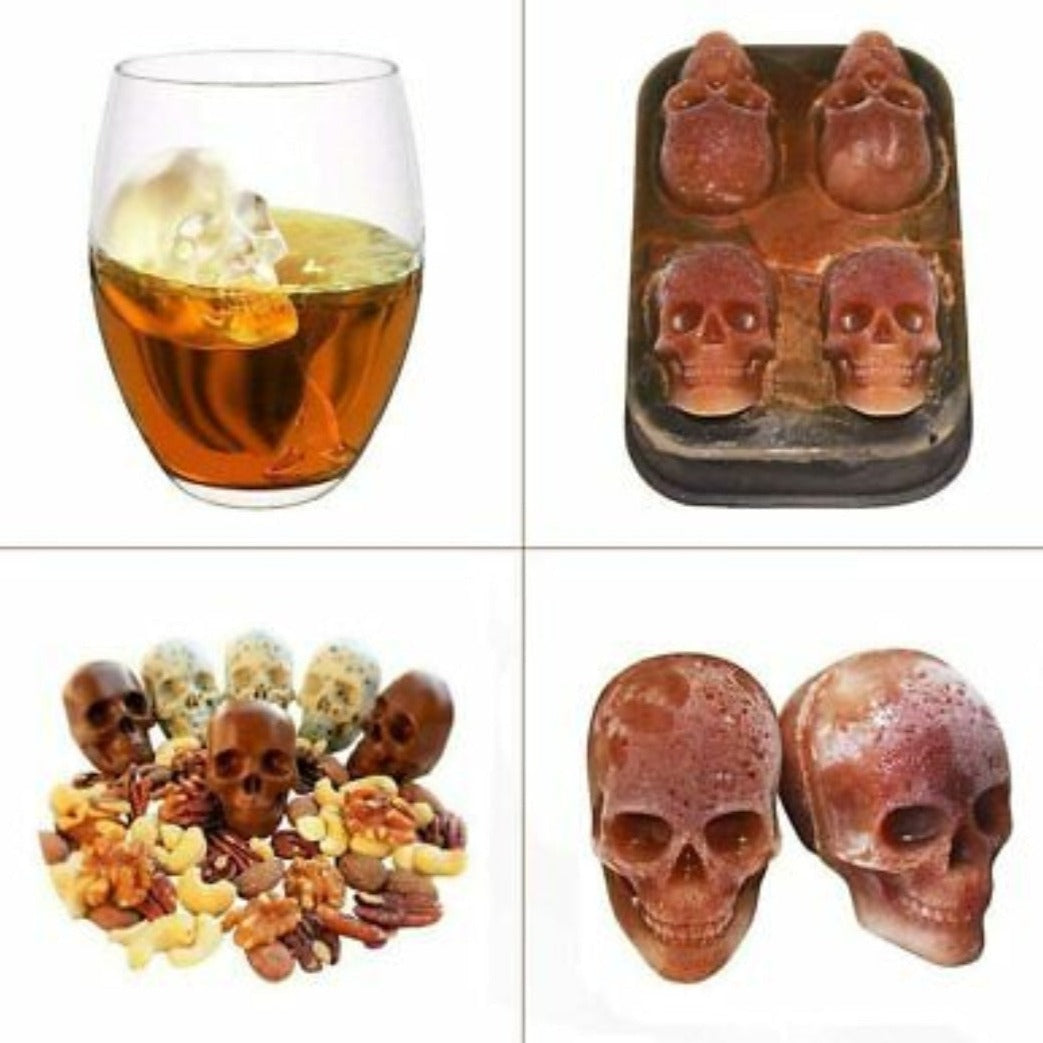 Skull Shape Ice Cube Mold for Spooky Skeleton Themed Beverages