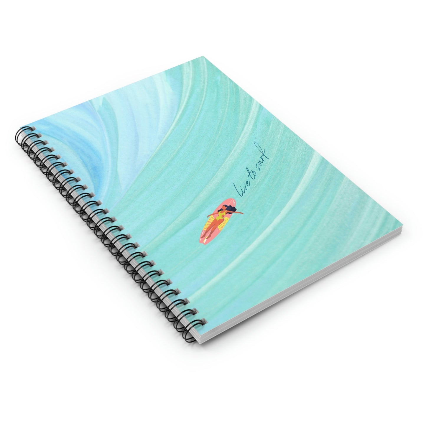 Ocean Spiral Notebook for Surfing Enthusiasts