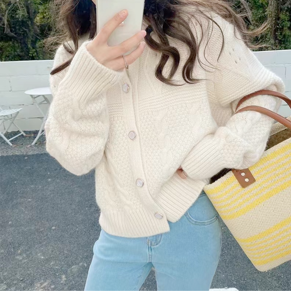 Patterned Women's Batwing Knit Cardigan