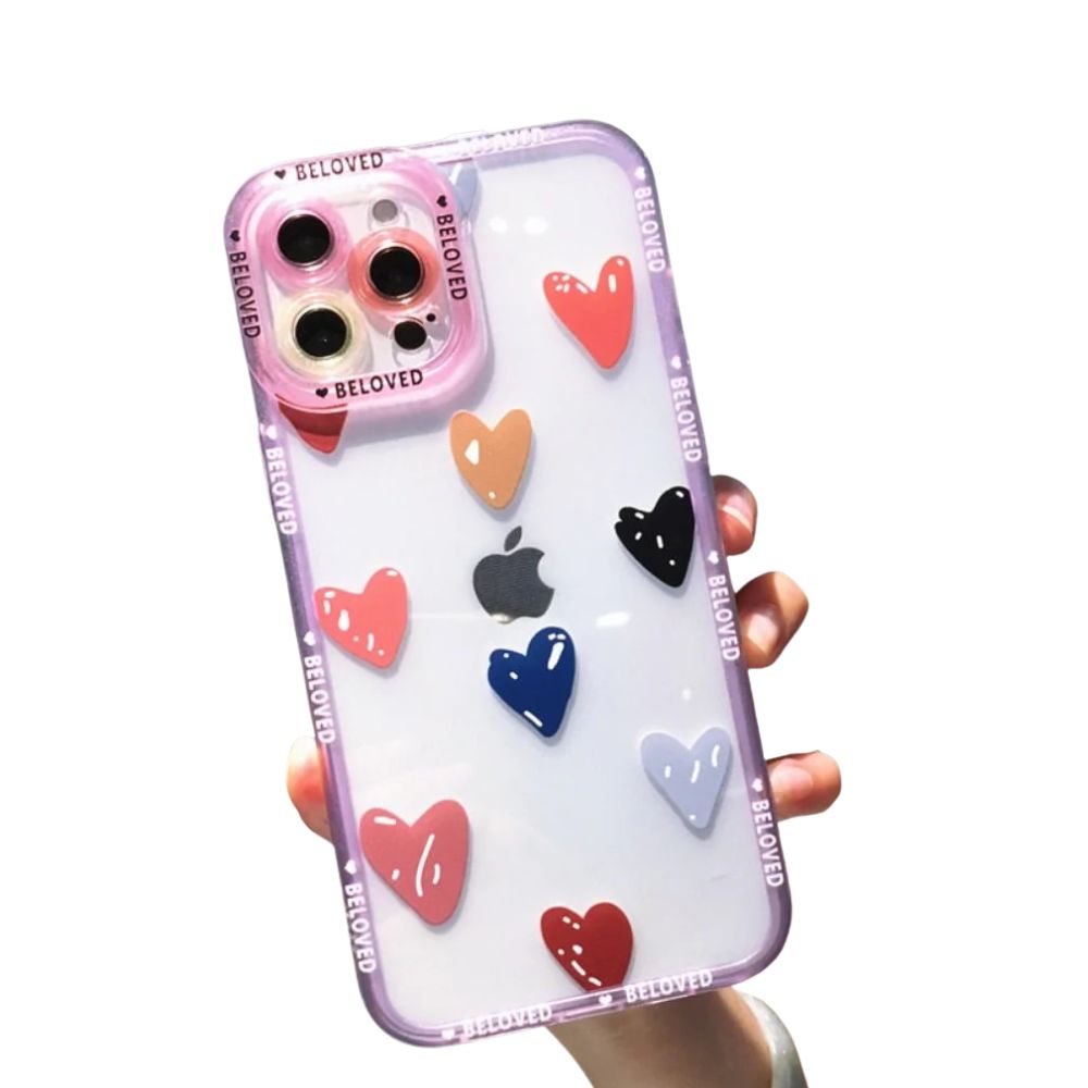 Clear & Stylish iPhone Case with Heart Design