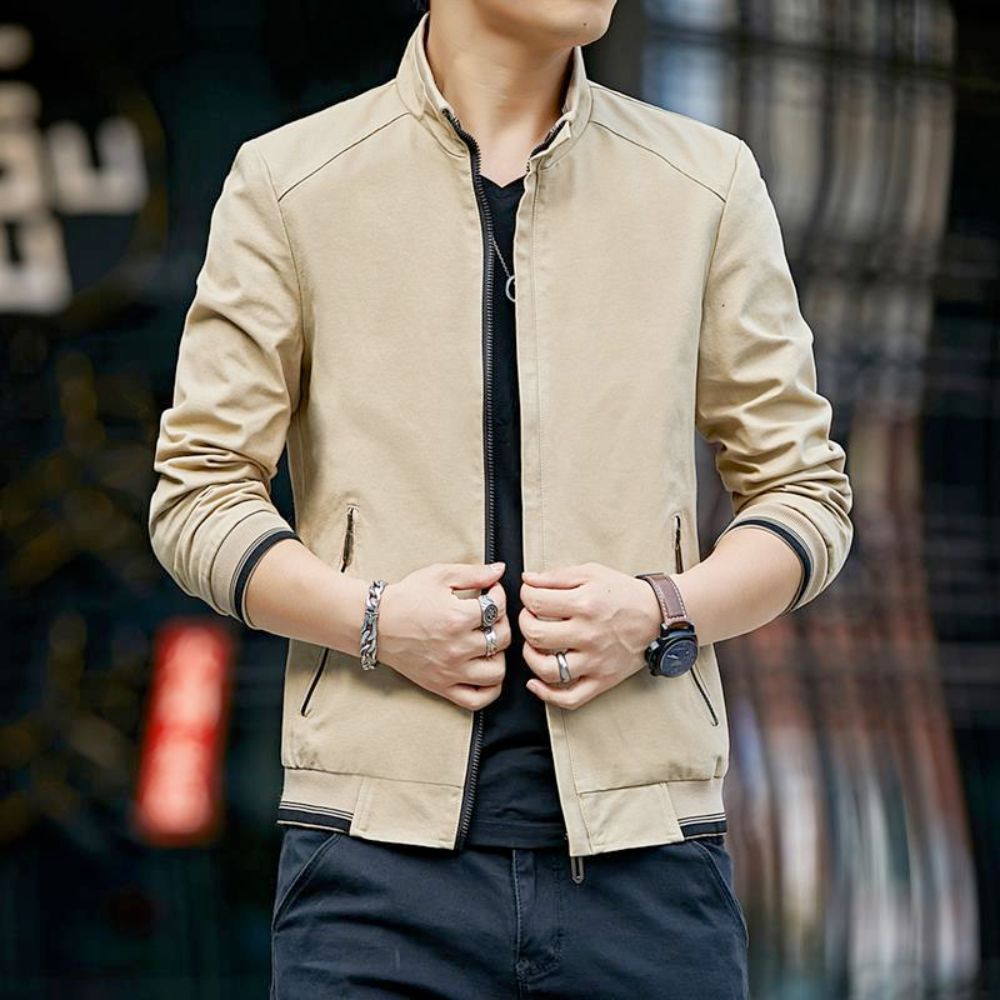 Short Casual Men's Zippered Jacket
