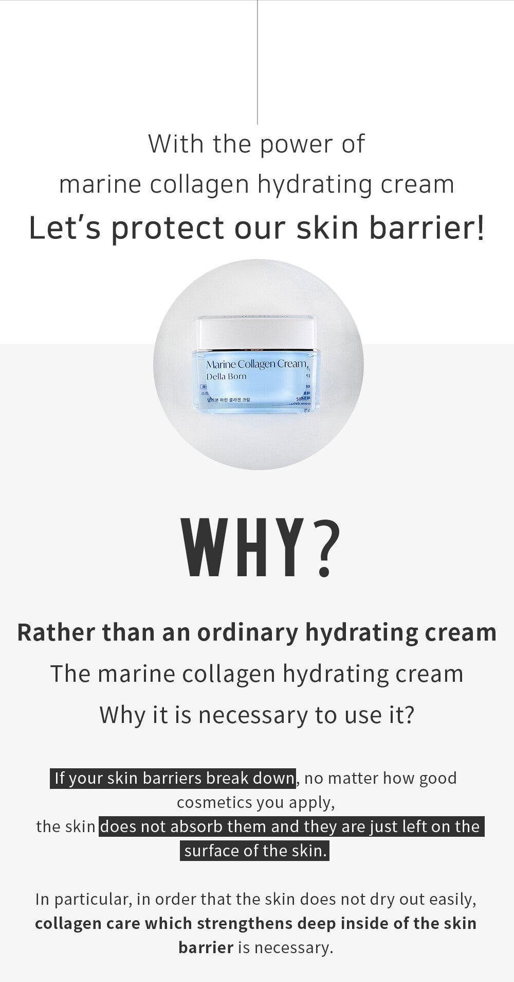 Marine Collagen Cream - 50ml: Della Born from Korea