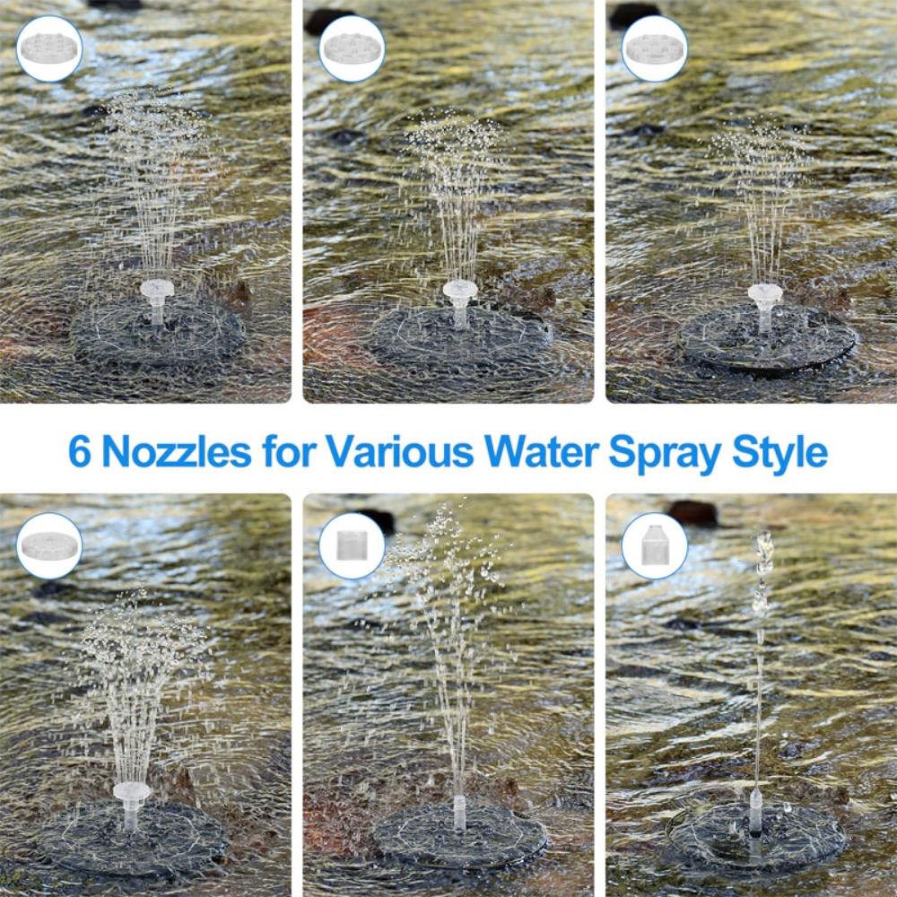 LED-Lit Solar Fountain for Your Garden